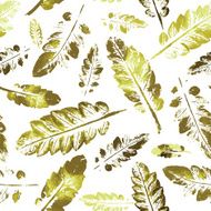 watercolor pattern of imprint leaves seamless texture background N14