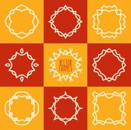 Set of abstract hipster emblems logo frames