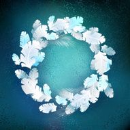 circle of white feathers