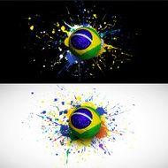 brazil flag with soccer ball dash on colorful background N2