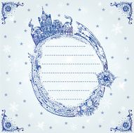 Dutch Delft blue hand-drawn frame N2
