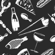 Cute seamless pattern with fast food N2