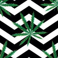 Seamless pattern with marijuana leaf