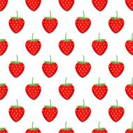 Seamless background with red strawberries Cute vector strawberry pattern