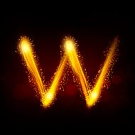 3d sparkler firework letter W N2