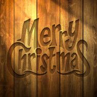 Merry Christmas Background on wooden Wall