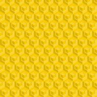 Seamless pattern of yellow glossy honeycombs