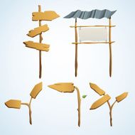 Illustration set of wooden arrows