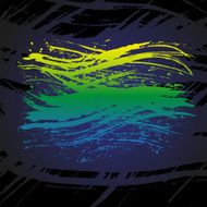 Grunge colorful brush stroke on black background