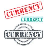 Rubber stamp design CURRENCY
