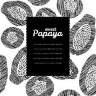 Text frame Black and white Endless papaya texture repeating backdrop