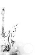 Colorful music background with guitar N2