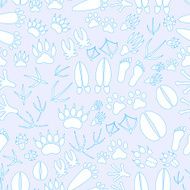 animal footprints blue and white seamless pattern eps10