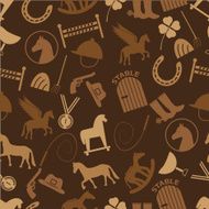 brown horse theme icons seamless pattern eps10