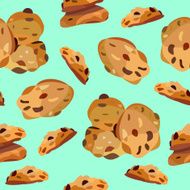 Seamless pattern with oatmeal cookies