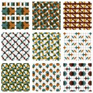 Set of colored seamless patterns with parallel lines