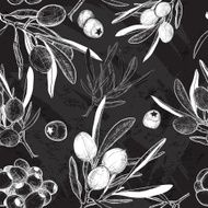 black and white Seamless olive background