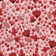 Retro delicate field flowers seamless pattern