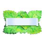 Frame from watercolor leaf and paper for text N3