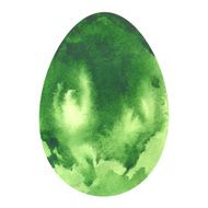 Watercolor green Easter egg