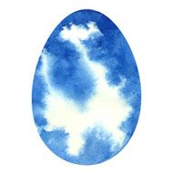 Watercolor blue Easter egg