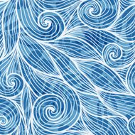 Light blue hair curls waves seamless pattern