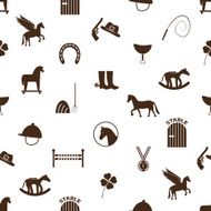 brown simple horse theme icons seamless pattern eps10
