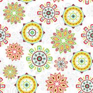 Vector colorful folk seamless pattern background