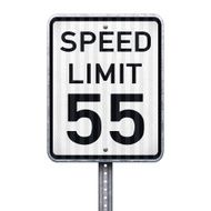 American maximum speed limit 55 mph road sign