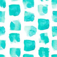 Watercolor mint stainsliding rows geometric seamless pattern