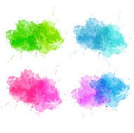 Blue Watercolor splatters Vector N3