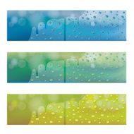 Water Drops on Glass Blur Background Banner Set