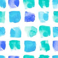 Watercolor mint and blue stain seamless pattern