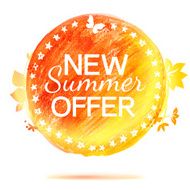 New summer offer pencil drawing label