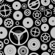 various cogwheels parts of watch movement seamless gray pattern eps10