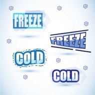 cold and freeze letters design - vector illustration