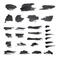 Vector set of various grunge brush strokes