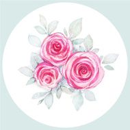 Watercolor pink roses