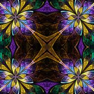 Symmetrical pattern in stained-glass window style N10