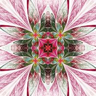 Symmetrical flower pattern in stained-glass window style N27