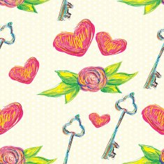 Hearts roses and keys Love N2