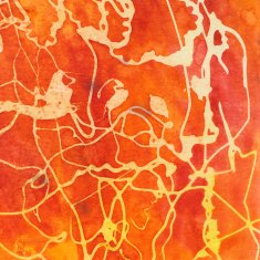 Abstract orange tetured background with squiggly lines