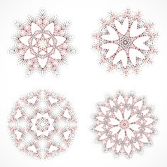set of abstractcolor color floral pattern icon N4