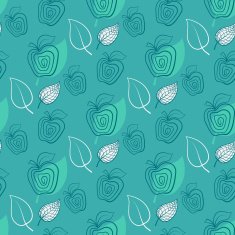 Seamless pattern with apple Apple green leaf