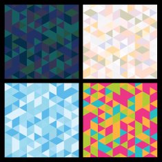 Set of seamless mosaic triangle pattern Vector background