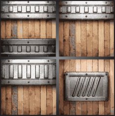 Vector metal and wood background set N14