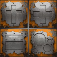 Vector metal background set N71