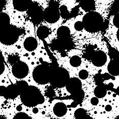 Black and white vector ink splash seamless pattern monochrome N11
