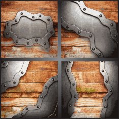 Vector metal and wood background set N15