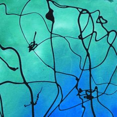 Blue and green psychedelic background